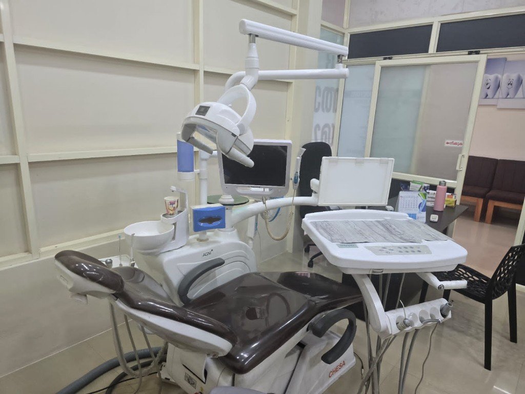 Dental chair and treatment unit inside the clinic