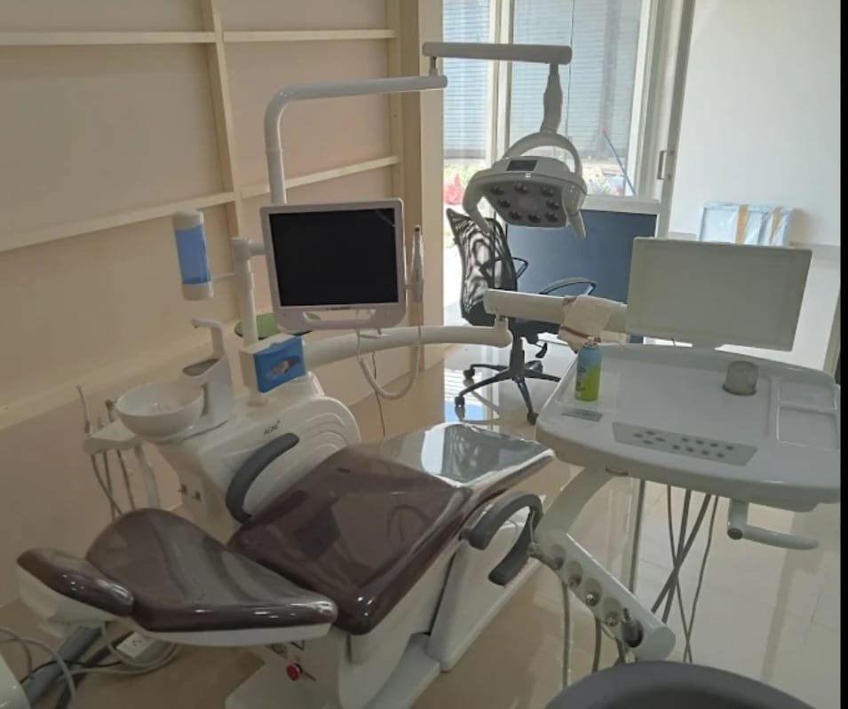 Dental treatment chair near the window